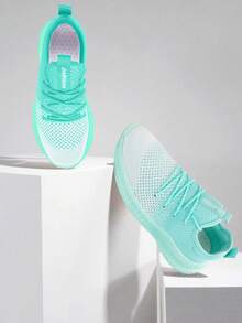 Men's Sports Shoes Fashionable Lightweight Breathable Walking Shoes Fitness Training Tennis Shoes - màu xanh lá cây nhạt - Xem 3