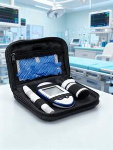 1个糖尿病用品收纳袋，采用优质牛津布制成，容量大，方便携带，适合整理糖尿病用品、血糖仪、糖尿病便携盒或旅行医疗包 - 彩色 - 查看 4