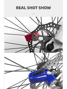 1 pieza Candado de bicicleta de montaña azul/negro, Candado de disco de freno para motocicleta, Candado de antirrobo para vehículo eléctrico, Accesorio de candado de disco de freno - Azul - Ver 6