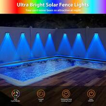 4 Packs Solar Fence Lights, Multicolor Garden Wall Light, Outdoor Yard Landscape Villa Corridor Decorative Lighting For Halloween Christmas, Thanksgiving, Smart Sensor Illumination For Home And Garden - 4 Pcs (9modes) - View 2