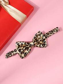 1pc Men's Leopard Print Fashionable Bow Tie, Suitable For Party Occasions