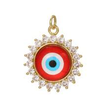 1pc Multi-Color Eye & Butterfly Palm Copper Pendant, & Unique, Handmade DIY Necklace, Bracelet, Keychain Jewelry Pendant, Suitable For Christmas Wear & Gift - Multicolor - View 6