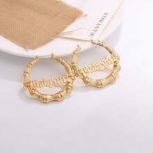 2 زوج من أقراط الهيب هوب بتصميم عقدة الخيزران الدائرية وشكل القلب