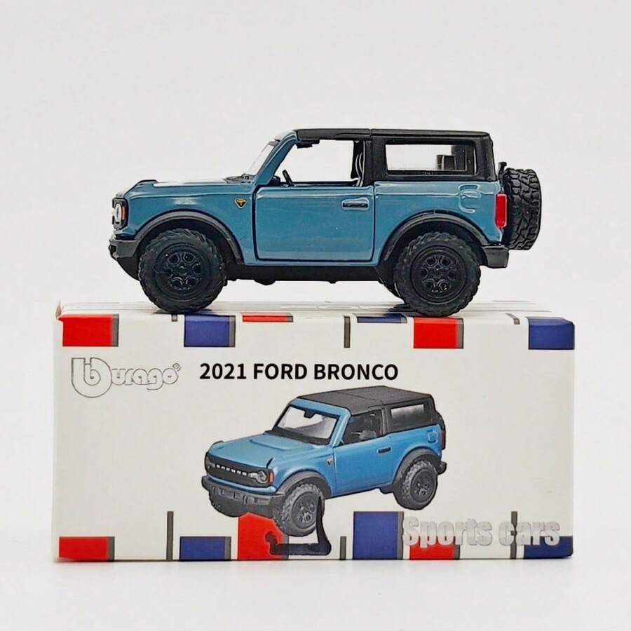 Burago 1:64 比例合金压铸汽车模型玩具，官方授权奔驰、、凯迪拉克、雪佛兰复刻版，收藏级赛车模型，男士生日礼物，赛车玩具 - 2021年式福特Bronco - 查看 1