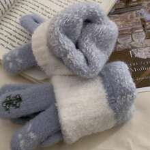 زوج من قفازات أصابع الندى الكريسماسية، قفازات شتوية جميلة للنساء للشاشة اللمسية مصنوعة من الأصواف السميكة المخملية، مقاومة للصقيع والدفء، ديكورات عيد الميلاد، ديكور غرفة، ديكورات منزلية، هدايا عيد الميلاد، ديكور