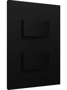 Interruptor de parede preto fosco Recta black blux Tecla Simples ou Paralelo tamanho 4x2 para embutir na parede conjunto completo placa modulo suporte - 2 teclas simples - Visão 3