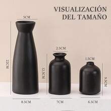 Jarrones de Cerámica,Pequeño Florero para Centro de Mesa,Jarrón Clásico,para La Decoración del Hogar Moderno,Mesa de la Boda,Fiesta,Escritorio,Sala de Estar,Dormitorio de Oficina - Negro - Ver 7
