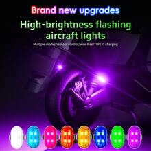 1 件/2 件带遥控器的磁性 LED 频闪灯，8 色无线 LED 防水防撞灯，适用于汽车无人机飞机摩托车自行车卡车的应急频闪警示灯 - 黑色 - 查看 7