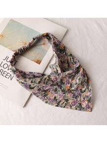 Hair Scarf Headband For Women Elastic Hair Kerchief Boho Triangle Bandana Head Scarf Girls Hair Scarves Warm Bands Winter Hair Accessories - Multicolor - View 7