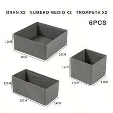 Caja Organizadore De Almacenamiento Ropa Plegable Juego De 6pzas - Gris - Ver 6