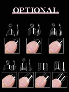 600Pcs Pre-Shaped Extra Short Stiletto False Nails Press On Nails Soak Off Clear Nail Tips With 10 Sizes Half Cover Nail Tips For Acrylic Nail Nail Supplies Nails