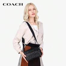 COACH Graham 23 Men's Camera Bag, Metal Pendant Canvas Patchwork Small Square Bag, Crossbody Bag, Medium Size Commuter Bag C4149 QBMI5, Luxury - Black - View 5