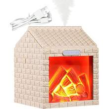 Difusor Humidificador con Llama - Humidificador de Fro con Difusor de Aroma para Dormitorio - de Vaho Silencioso Decoracin de Escritorio para Dormitorios SPA Yoga - Beis - Ver 9