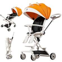 Carriola Para Bebé Ligera Portátil, Plegable, Con Asiento Giratorio 360°, Reclinable A 3 Posiciones - Blanco y Negro - Ver 1