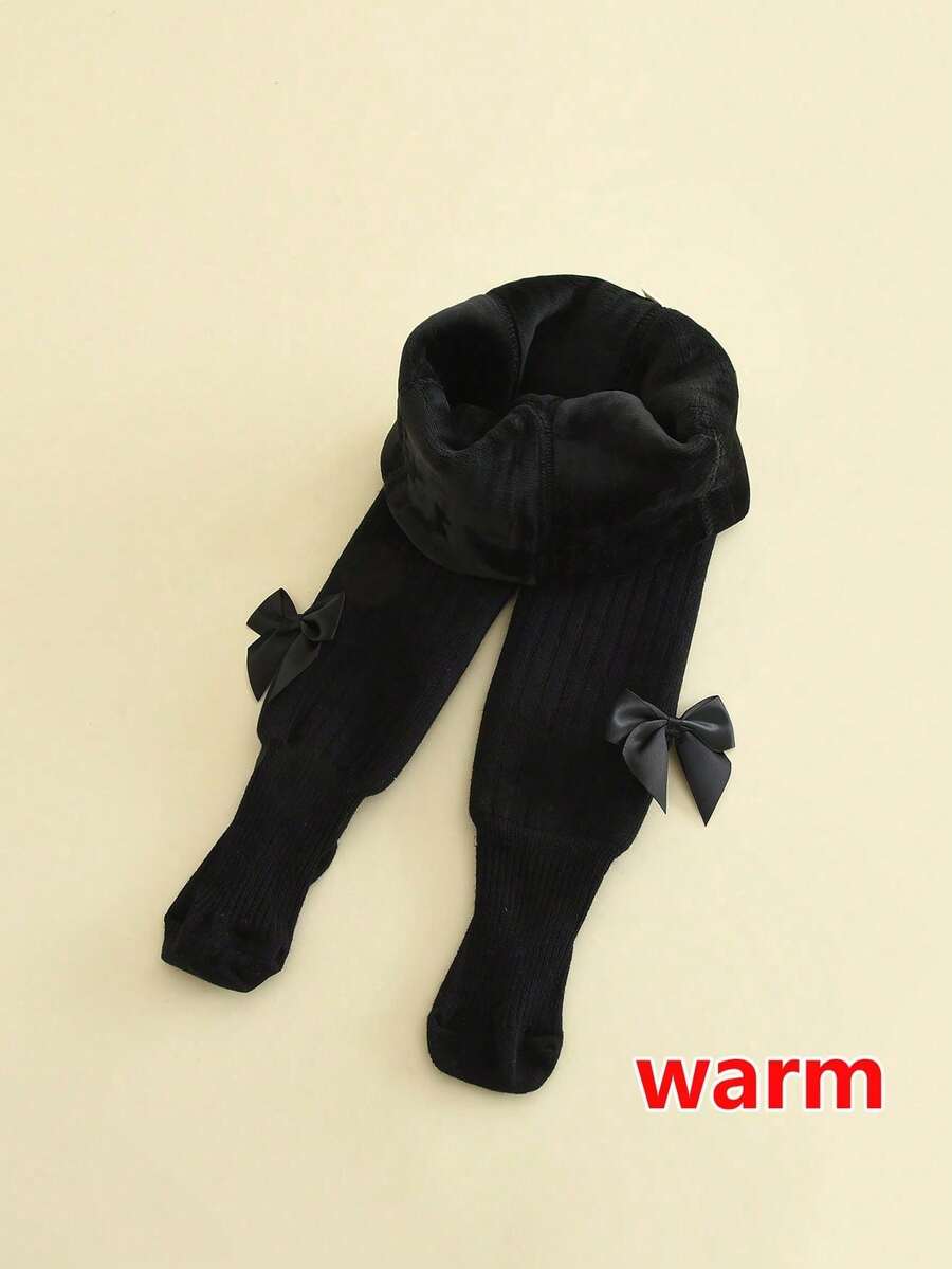 1 buc. Colanți groși cu fundă decorativă pentru fete, dresuri pentru copii, colanți pentru copii mici, toamnă/iarnă