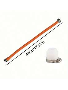 1根可调节泡沫水槽排水延长软管，带接头，360°水龙头延长器，不锈钢材质，橙色橡胶软管，适用于浴室、厨房、卫生间、阳台和洗脸盆排水