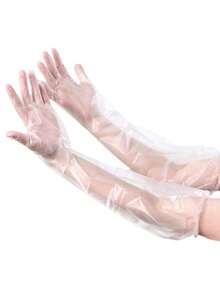 10 piezas = 5 pares de película desechable para los pies con cubierta de la planta del pie Película transparente para el cuidado de los pies Película de plástico PE de tubo largo Cubierta impermeable para los pies, máscara para la pierna con cubierta para el pie y la pierna, alta transparencia impermeable y humectante Cubierta para el cuidado de los pies. (Las bandas de goma son de colores aleatorios.)