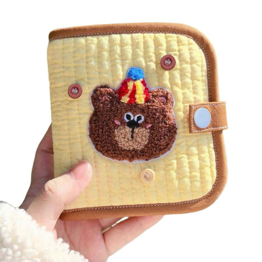 可爱卡通熊钱包，带可拆卸零钱包、卡槽和双钞位，实用百搭，大容量硬币收纳空间，多层设计 - 彩色 - 查看 1