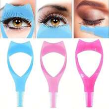3pcs,  Mascara Applicator, Mascara Protection Tool, Eyelash Auxiliary Device, Pcsreusable Makeup Assistant, Auxiliary Device Suitable For Beginners To Perfectly Apply Eyelashes And Eyeliner, To Create Naturally Non-Caking Eyelashes, Mascara Shield Applicator For Eyelash Protection With Eyelash Separator Tool Eyelash Tweezers Girl.Three Sets In Rose Red, Pink &Blue