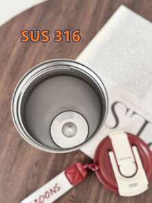 SNOOPY 1pc 530ml Stainless Steel Vacuum Insulated Tumbler, Large Capacity Coffee Cup, Car Cup, Outdoor Portable Straw Cup With Lid, Keeps Drinks Cold - Multicolor - View 5