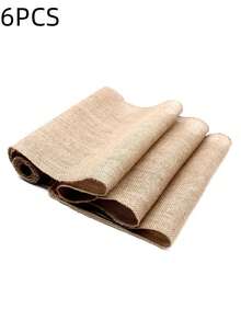 Toalha de mesa de linho grosso 1/6 peças, adequada para estilo de casa de fazenda, jogos americanos de tecido de linho ou decoração de restaurante, bem como mesas ao ar livre, decoração de casa de campo