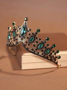1 件优雅合金皇冠发饰，适合女性婚礼派对 - 墨綠色 - 查看 3