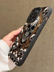 1pc Halloween Scary Skull Graphic Creative Angel Eye Phone Case, Shockproof Full Coverage Protective Cover, Compatible With Apple 16/15/14/13/12 Pro Max, 16/15/14/13/12 Pro, 16/15/14 Plus, Gift For Boyfriend/Girlfriend