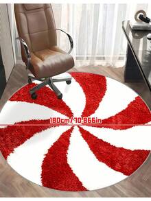 Alfombra de baño redonda con tema navideño - Lavable, antideslizante y absorbente con diseño de caramelos rojos y blancos, adecuada para decoración de baño, sala de estar y dormitorio - Multicolor - Ver 11
