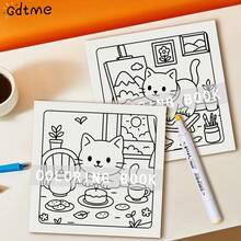 1pc Comfortable Cat Themed Coloring Book, 24 Pages Upgraded Thick Paper, Pearl Paper Cover, 120g Thick Inner Pages, Single-Sided Coloring, DIY Children's Drawing Book, Rich And Exquisite Content, Perfect Gift For Friends And Family On Birthdays, Father's Day, Mother's Day And Other Holiday Parties.