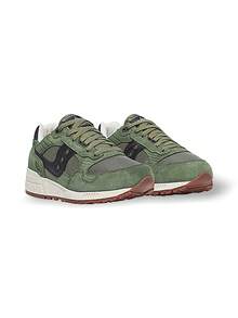 Saucony Shadow 5000 男女休闲运动鞋 轻便减震透气网眼鞋面缓震防滑柔软亲肤易清洁厚底拼色标志健身跑步街头旅行日常绿黑色 S70665-69 - 黑/綠 - 查看 2