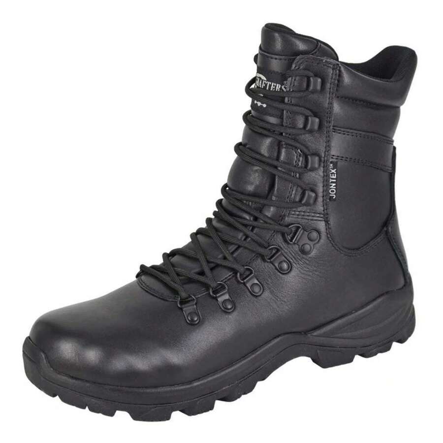 Grafters Mens Commander Action Leather Combat Boots (Black) - 100% Mixed - (DF4560) - Black - View 1