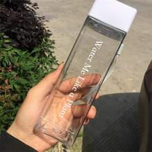 1pc Customized Cold Water Cup, Personalized Blue Letter Name Square Water Cup, Milk Tea Coffee Juice Cup, Portable Sports Water Bottle, Multi-Color PC Plastic Cup, Suitable For Men And Women, Outdoor Sports, Travel, Picnic, Birthday, Holiday Personalized Gift,Chic Design - Multicolor - View 7