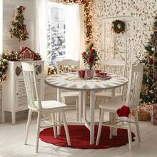 Toalha de mesa elástica redonda com sino de Natal, 1/36 peças, design festivo de Natal, capa de mesa lavável de poliéster durável para piqueniques internos/externos, camping, jantares festivos (serve para mesas padrão), toalha de mesa de Natal, capa de mesa de piquenique, decoração de mesa festiva