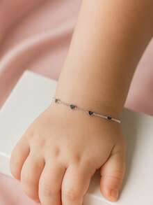 Children's Bracelet With Hearts, 925 Silver Plated, Adjustable - Bạc - Xem 3