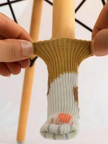 4 件装爪印图案防滑桌腿套，可爱椅脚套，家居适用 - 彩色 - 查看 6