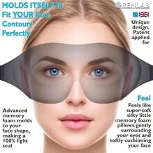 Mscara para dormir con ojos para dormir, diseo 3D, bloqueo de luz, opaca, para mujeres y hombres, cubiertas de ojos suaves y refrescantes para noche y viajes, cubierta de extensiones de pestaas negro opaco - Negro (Negro apagado) - Ver 10