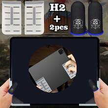 H2 Silicone Protective Case For Tablet, Game Corner Anti-Slip Anti-Drop Anti-Mistouching Grip Handle + 2pcs Game Thumb Protector Sleeves, Mobile Game Finger Protector Sweat-Proof Non-Slip, Enhancing Gaming Experience - Multicolor - View 2