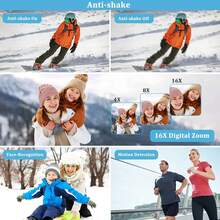 Cámara de video CAMKORY Cámara digital Grabadora de video Full HD 1080P 36MP Pantalla LCD de 3.0 pulgadas con rotación de 270 grados Zoom digital 16X Cámara grabadora con tarjeta SD de 32GB