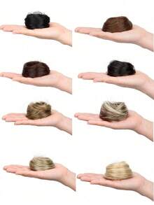Straight Hair Bun Elastic Band Synthetic Fiber Hair Bun, Hair Scrunchie Hair Accessory, Daily Use Hair Styling Set, Hair Styling Tool Kit - Multicolor - View 3