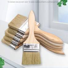 Dust Removal Paint Brush, Bristle Barbecue Brush, Thickening, Lengthening, Bristle Brush, Ash Sweeping Marine Brush. Wooden Handle Paint Brush, Pig Hair Brown Brush To Barbecue Soft Hair, Clean Household Glue Brush, Lengthen And Thicken For Industrial Use, Suitable For Painting, Dyeing, Painting, Bonding And Using Gypsum Powder. One Inch. 2 Inches. Three Inches,