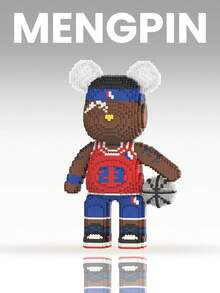 6000 件 DIY 迷你积木模型，组装拼图，星球熊系列，优质材料，附带砖锤，创意玩具，缓解压力，适合作为情人节、生日、节日、圣诞节礼物 - 彩色 - 查看 14