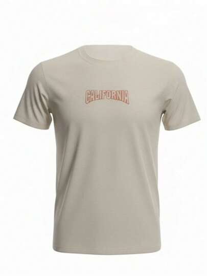 Playera Estampada California con Diseño de Jugo de Naranja Estilo Casual Para Caballero