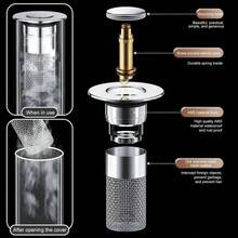 Universal Bathroom Sink Hair Catcher & Drain Strainer - Stainless Steel Pop-Up Stopper With Fine Mesh Basket, Anti-Clog Filter For Hair & Soap Scum, Easy Install & Clean, Fits Most Sinks - 2個 - 查看 8