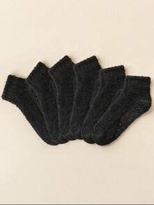 3 Pairs (Black + Beige + Coffee) Unisex Fluffy Warm Winter Socks, Suitable For Daily Wear, Comfortable And Warm - Multicolor - View 6
