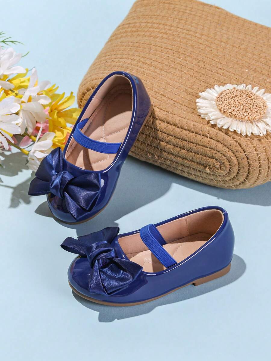 1 Pair Cute Floral Casual Comfortable Flat Shoes For Girls, Versatile For All Seasons - Royal Blue - View 1