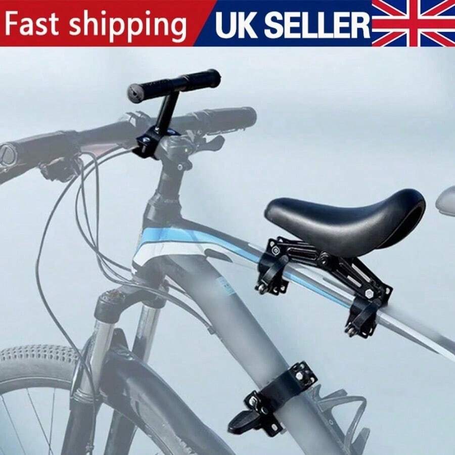 Front Bicycle Saddle Set, Mountain Bike With Auxiliary Seat, With Handlebars And Pedals, Suitable For Mountain Bikes - Black - View 1