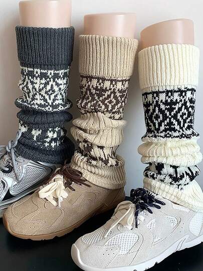 1 Pair Women's Straight Tube Socks, Suitable For Daily Use