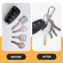 4pcs Zinc Alloy New Style Waist Hanging Car Key Chain, Stainless Steel Key Ring With Keychain, Double Loop Keyring, Durable Spring Hook, Creative Pendant, Ideal Gift