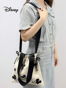 Pattern Drawstring Shoulder Bag, Handheld Tote Bag, Suitable For Travel, Shopping, Commuting, Daily Matching, And Party Occasions