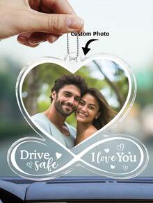 Custom Photo Drive I Love You - Đồ trang trí xe hơi tùy chỉnh cá nhân hóa cho cặp đôi - Acrylic định hình tùy chỉnh - Quà tặng cho vợ chồng, kỷ niệm - Nhiều màu - Xem 4
